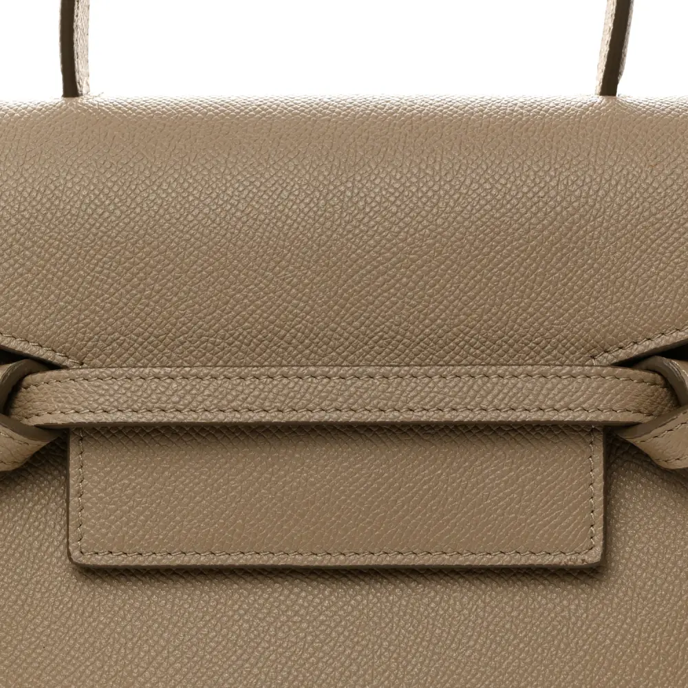 Lushentic Designer Nano Belt Bag in Light Taupe Leather - Image 8