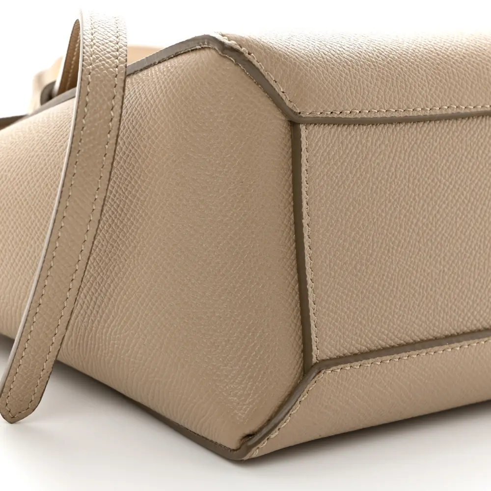 Lushentic Designer Nano Belt Bag in Light Taupe Leather - Image 4