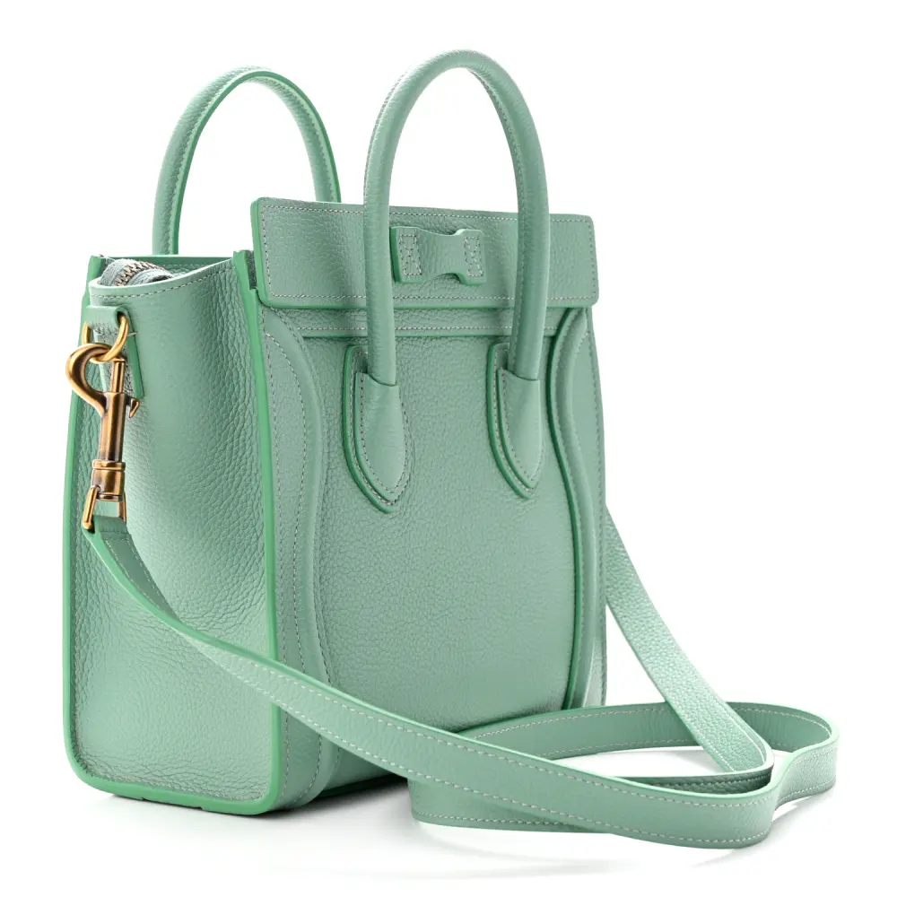 Lushentic Quality Bags - Nano Luggage Bag in Ice Mint Leather - Image 3