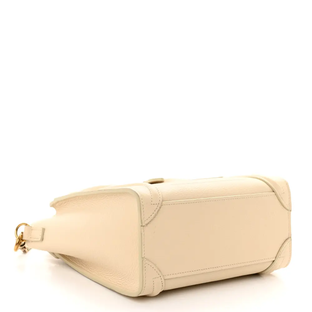 Lushentic Nano Luggage Bag in Ivory Calfskin Leather - Image 6