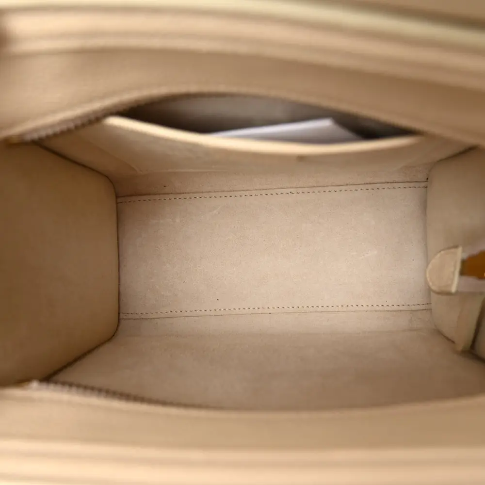 Lushentic Nano Luggage Bag in Ivory Calfskin Leather - Image 7