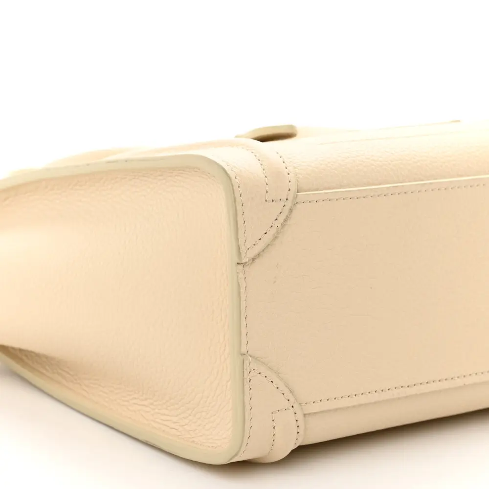 Lushentic Nano Luggage Bag in Ivory Calfskin Leather - Image 4