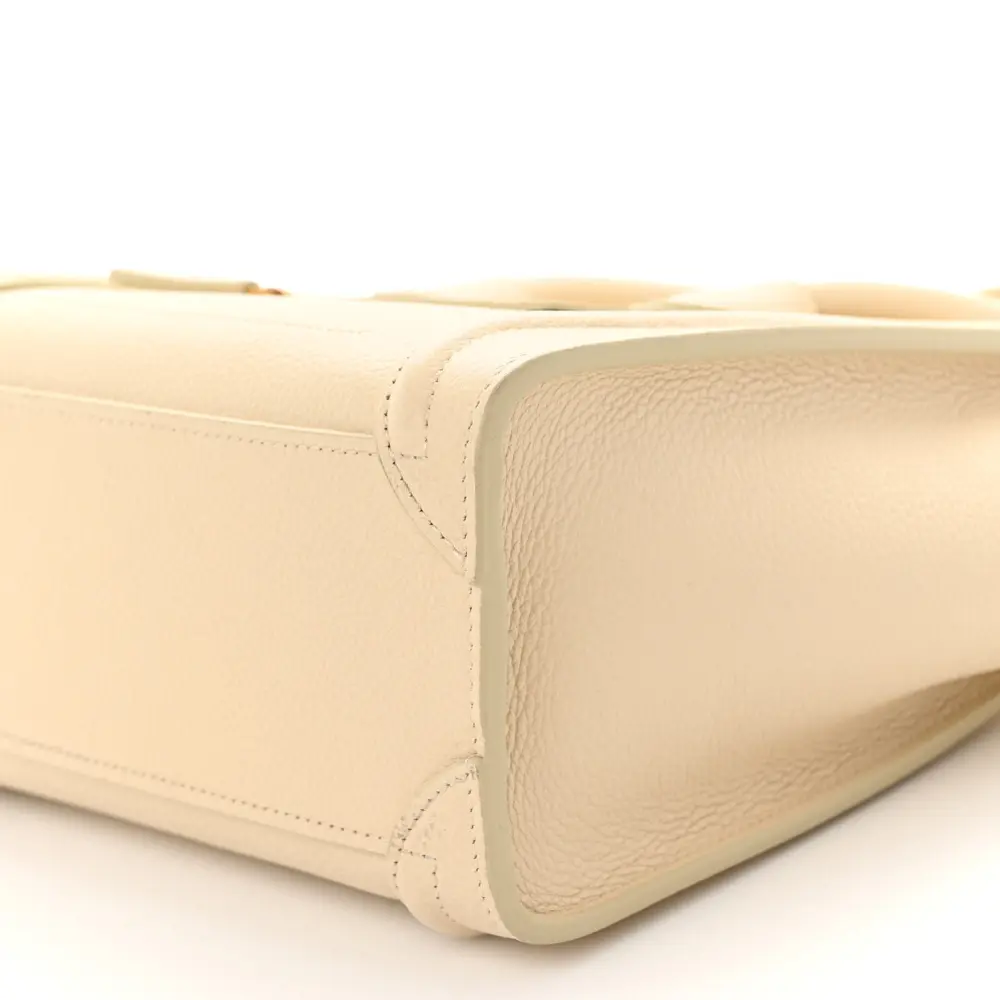 Lushentic Nano Luggage Bag in Ivory Calfskin Leather - Image 5