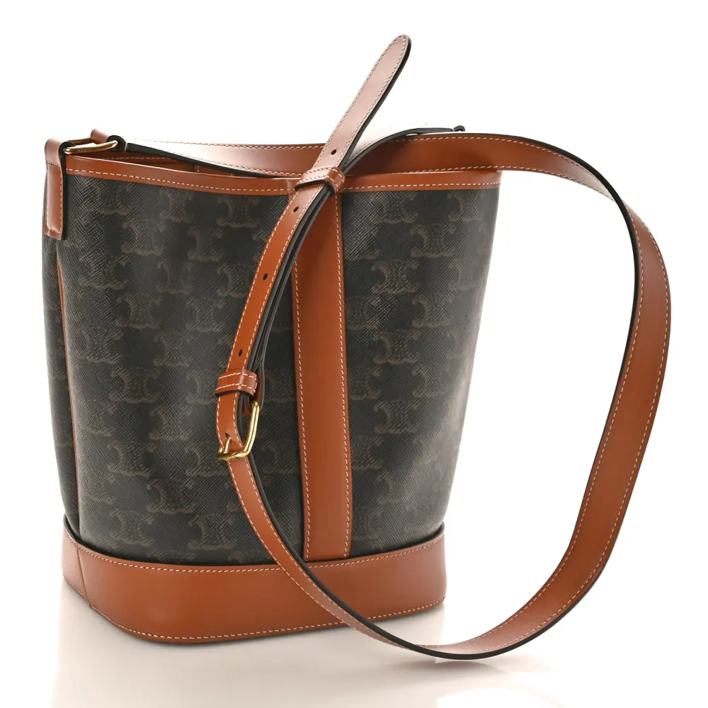 Lushentic Replica Small Bucket Bag in Tan Triomphe Canvas - Image 2