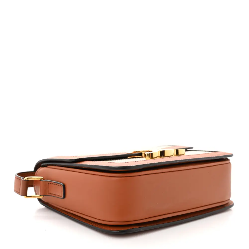 Lushentic Designer Small Teen Triomphe Bag in White & Tan Leather - Image 6