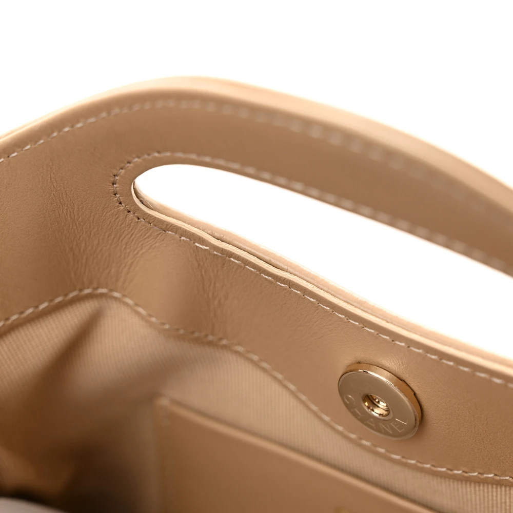 Lushentic Chanel 31 Shopping Bag Nano Beige Quilted Shiny Crumpled Calfskin Leather Gold Hardware - Image 9