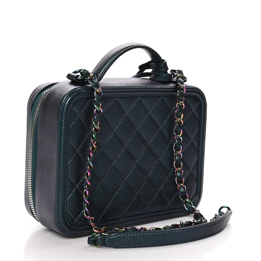 Lushentic Grade Bag CC Filigree Vanity Case in Dark Turquoise Leather - Image 3