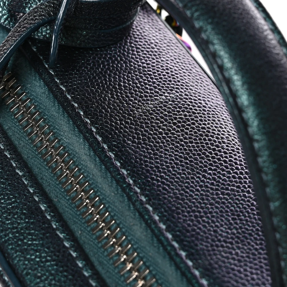 Lushentic Grade Bag CC Filigree Vanity Case in Dark Turquoise Leather - Image 9