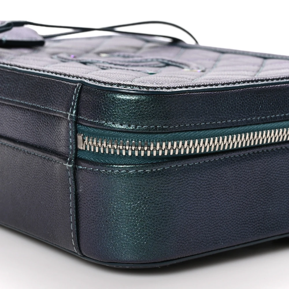 Lushentic Grade Bag CC Filigree Vanity Case in Dark Turquoise Leather - Image 5