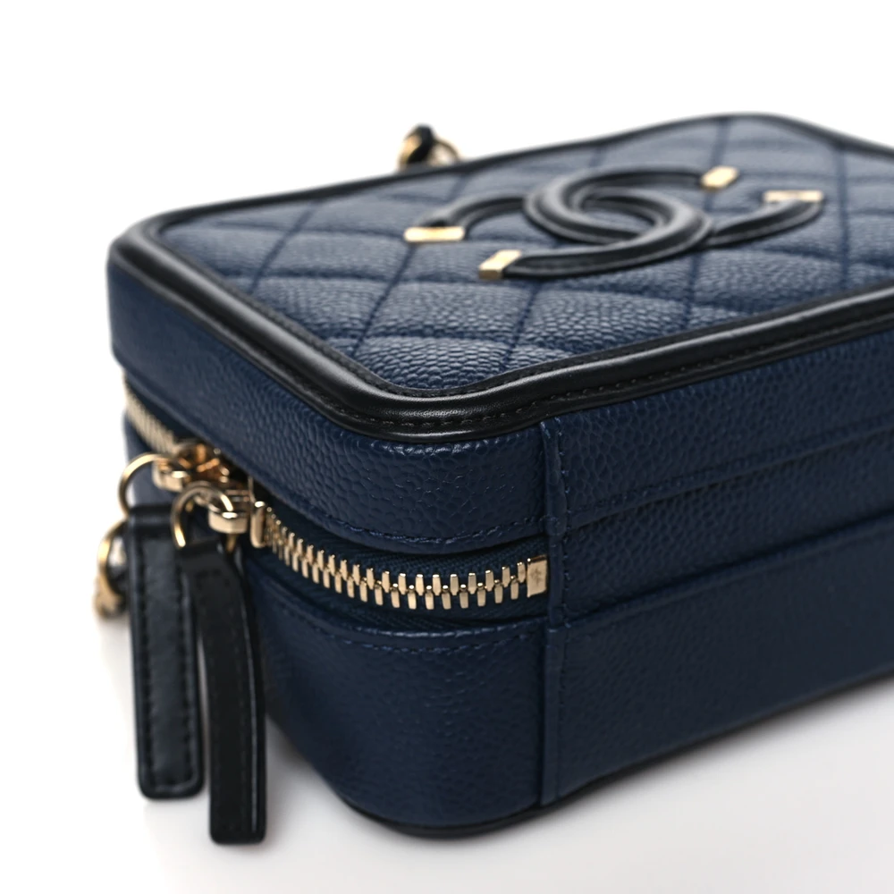 Lushentic Grade Bags CC Filigree Vanity Case Small Navy & Black - Image 4