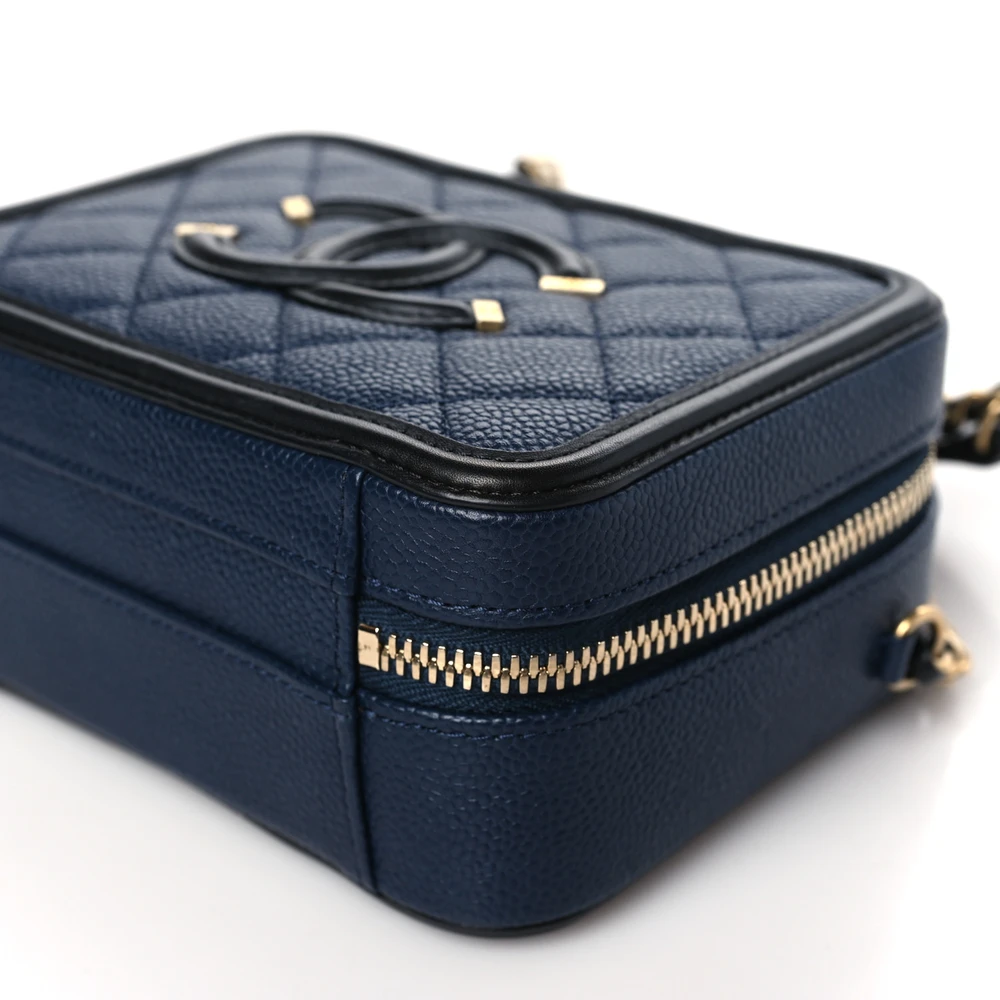 Lushentic Grade Bags CC Filigree Vanity Case Small Navy & Black - Image 5