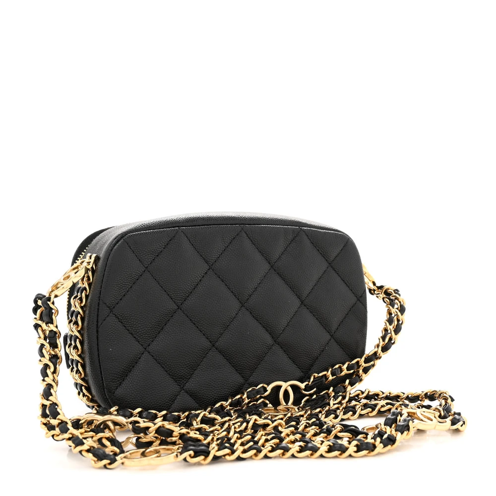 Lushentic Quality Bags CC Mini Black Quilted Caviar Leather - Image 3