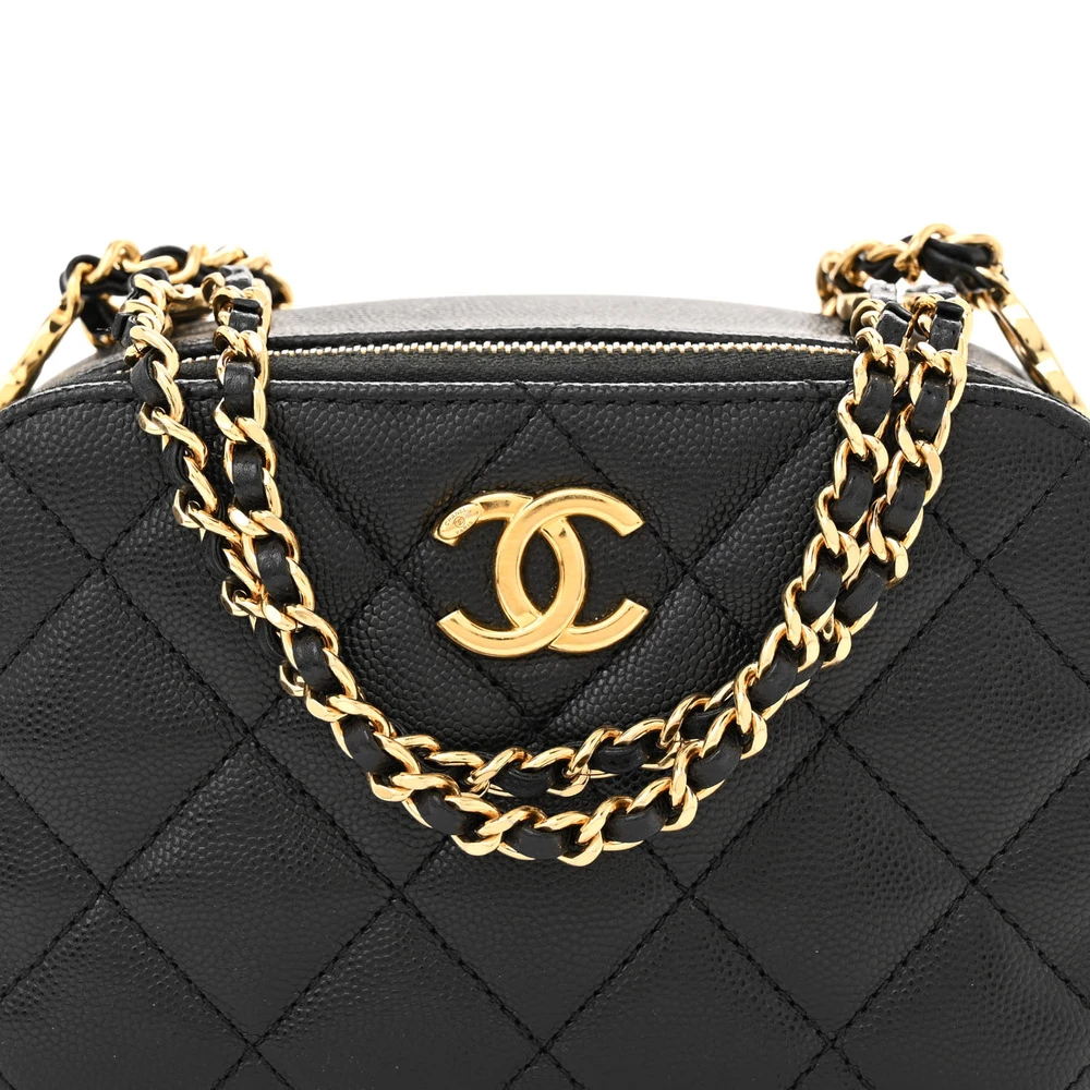 Lushentic Quality Bags CC Mini Black Quilted Caviar Leather - Image 8