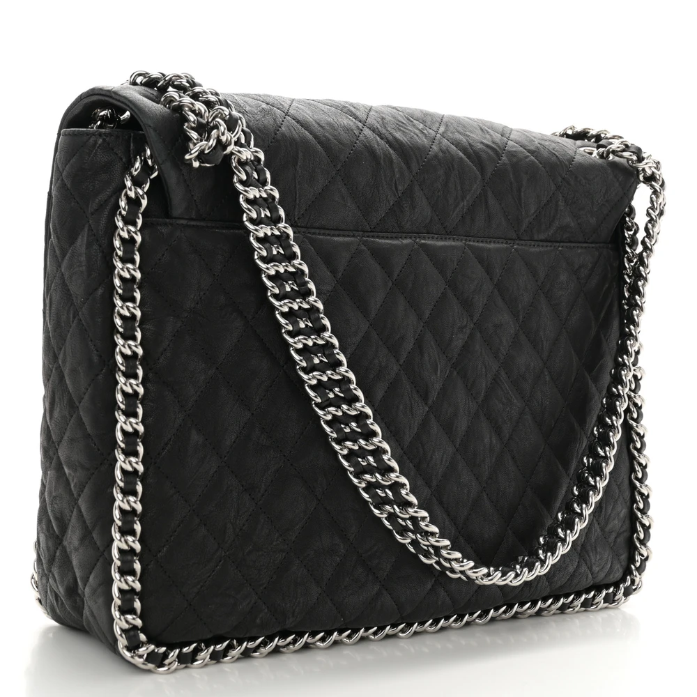 Lushentic Reviews: Chain Around Flap Maxi Black Quilted Leather Bag - Image 3