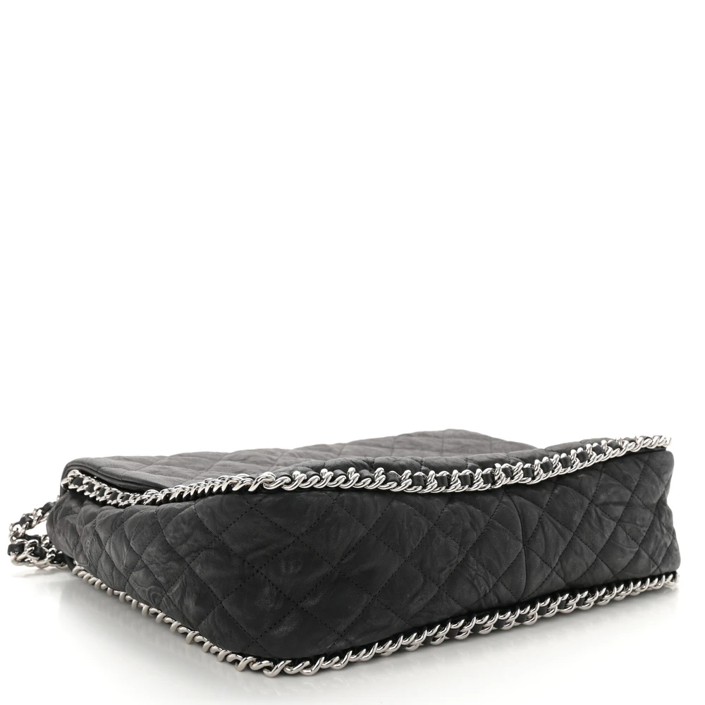Lushentic Reviews: Chain Around Flap Maxi Black Quilted Leather Bag - Image 6