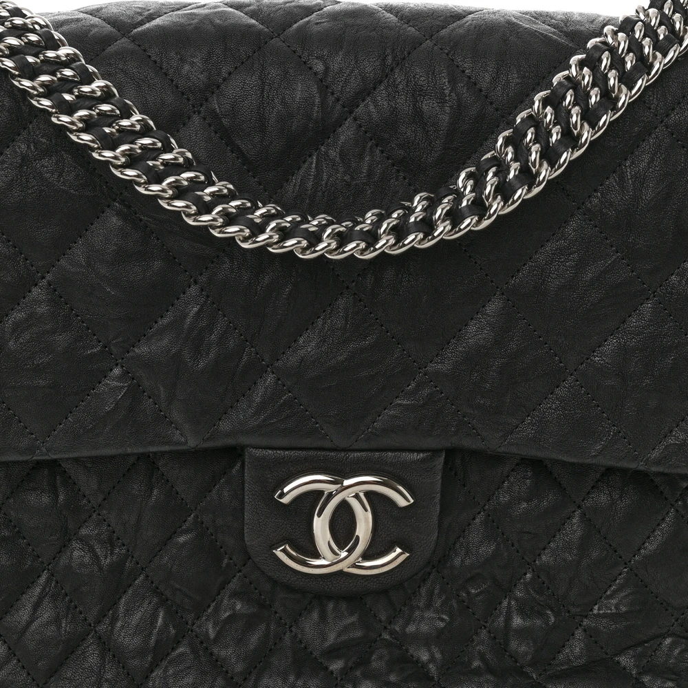 Lushentic Reviews: Chain Around Flap Maxi Black Quilted Leather Bag - Image 8