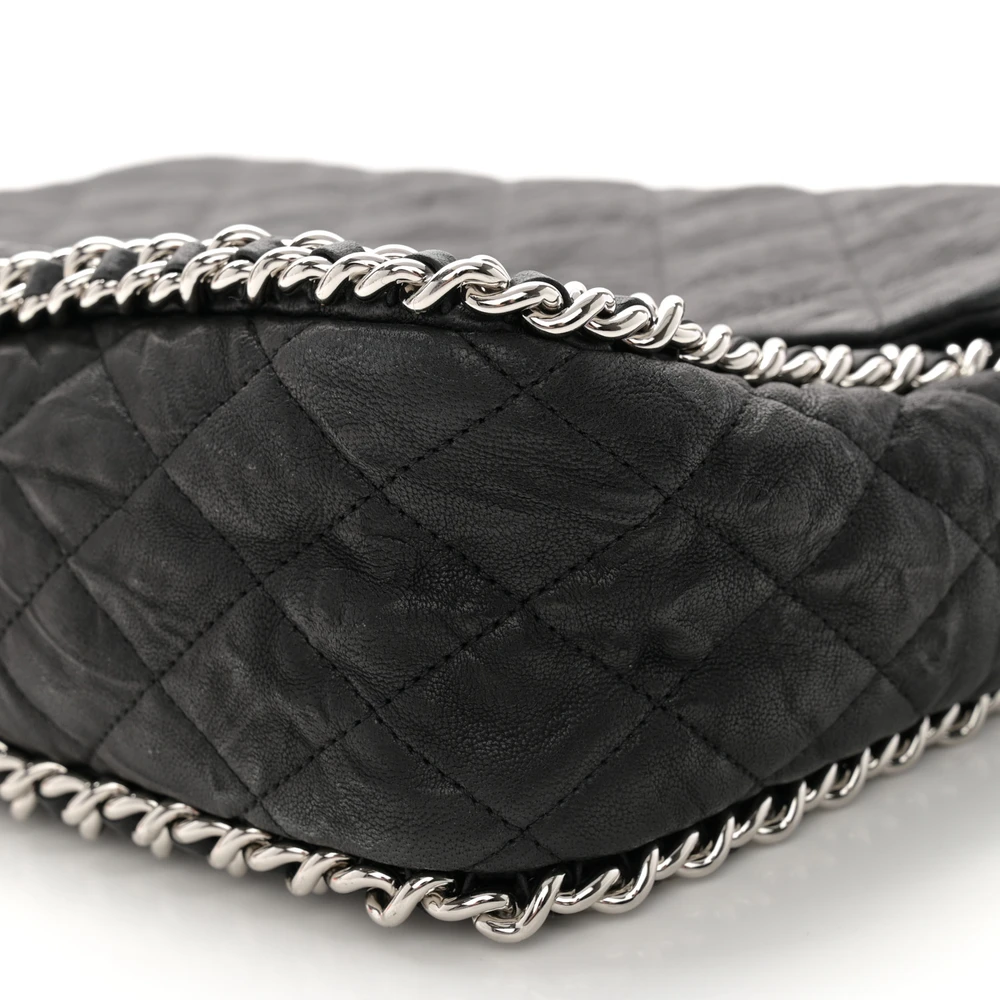 Lushentic Reviews: Chain Around Flap Maxi Black Quilted Leather Bag - Image 5