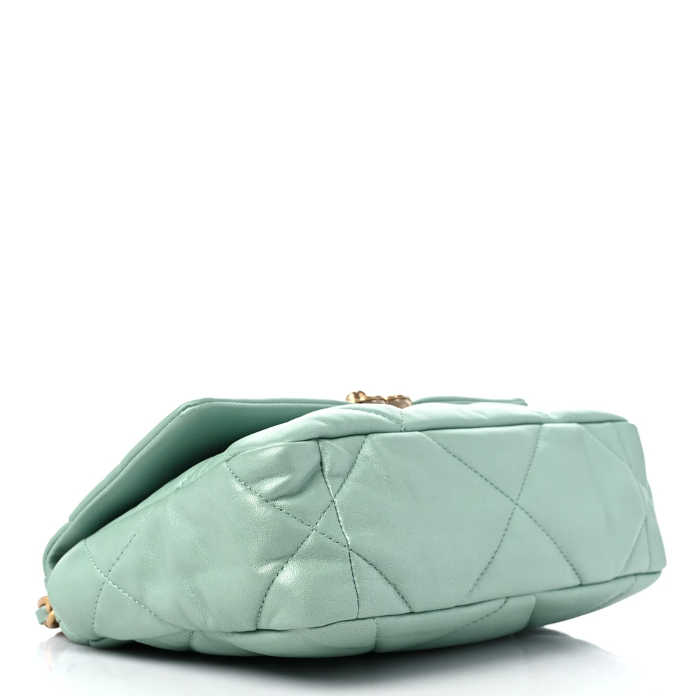 Lushentic Replica Chanel 19 Flap Medium Light Blue Quilted Goatskin - Image 6
