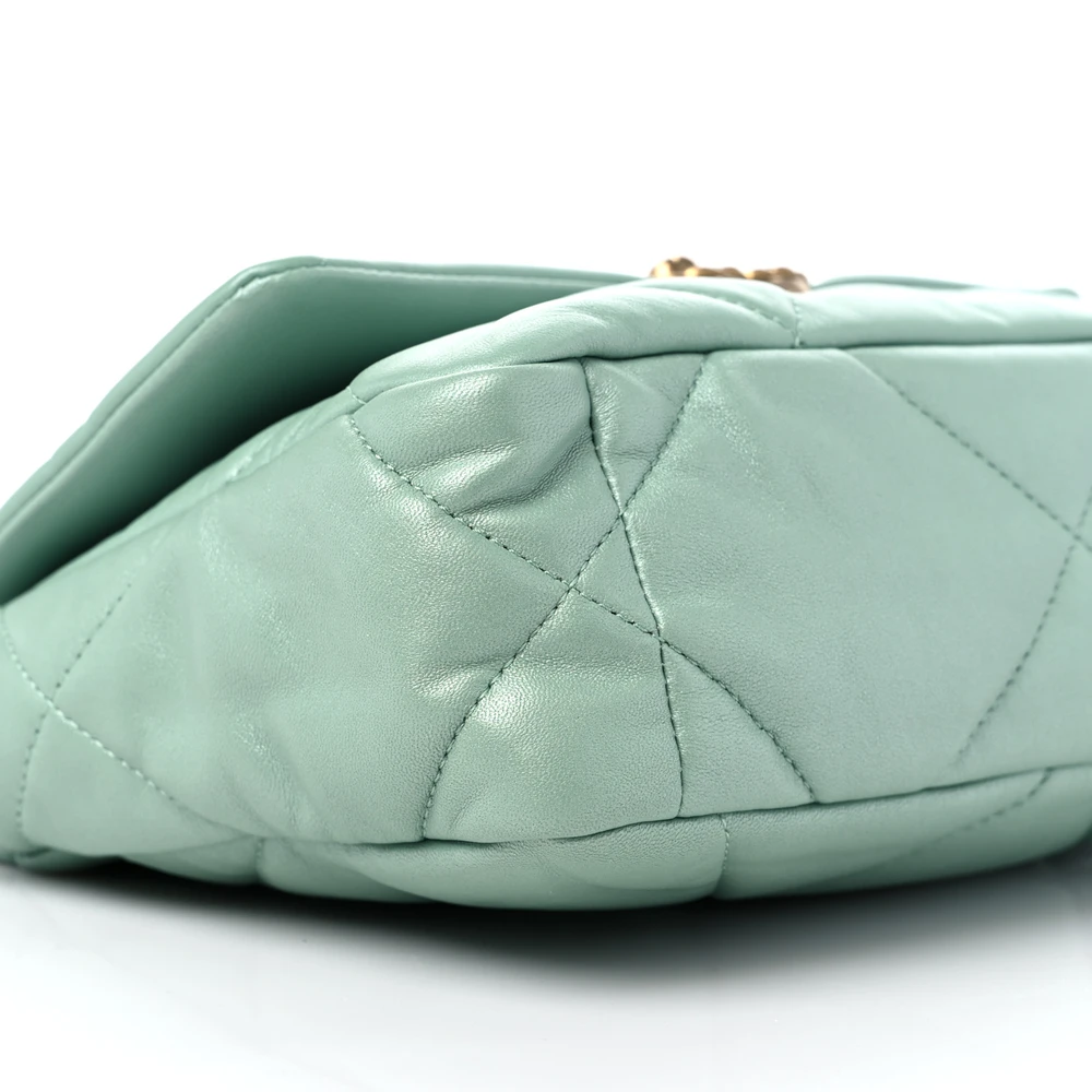 Lushentic Replica Chanel 19 Flap Medium Light Blue Quilted Goatskin - Image 4