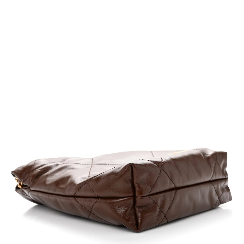 Lushentic Class Chanel 22 Mini Brown Quilted Leather Gold Hardware - Image 6