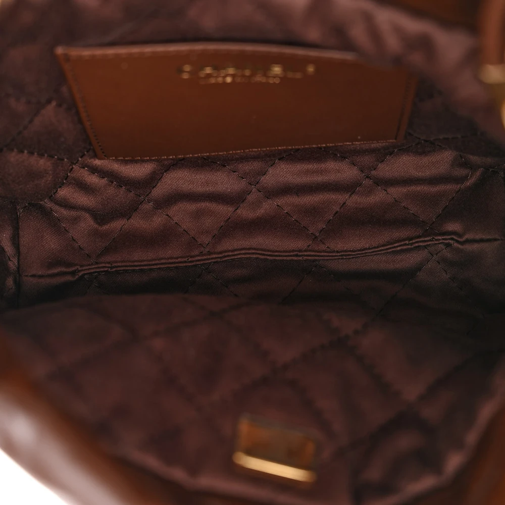 Lushentic Class Chanel 22 Mini Brown Quilted Leather Gold Hardware - Image 7