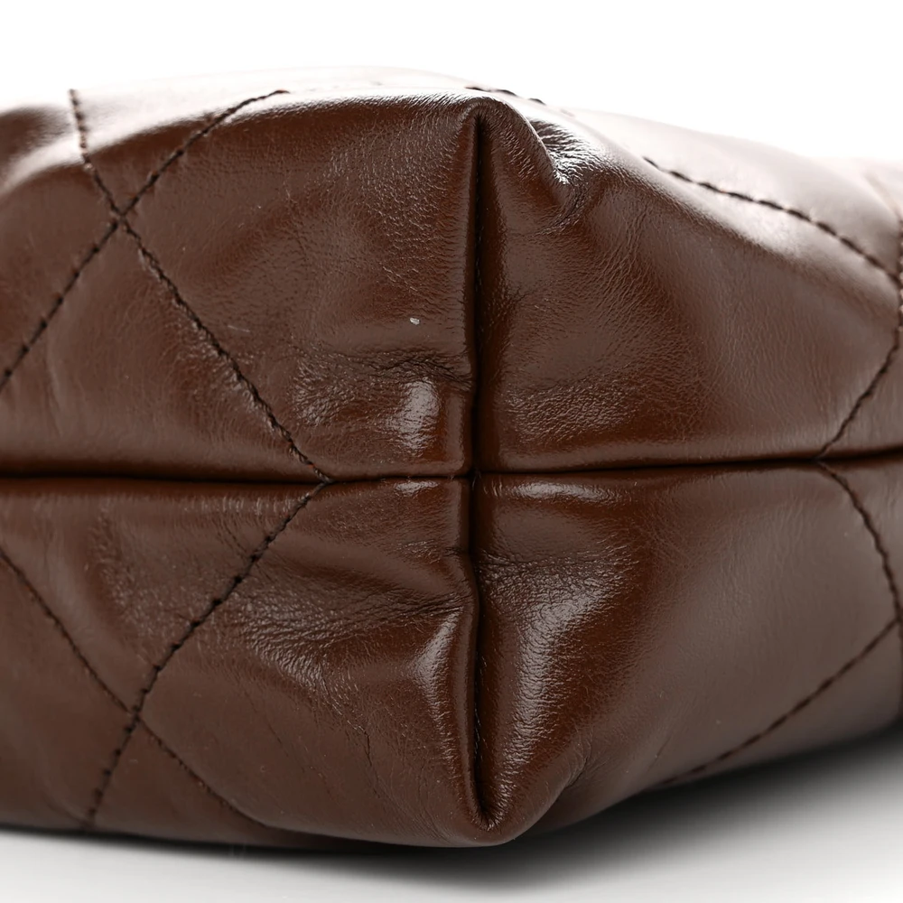 Lushentic Class Chanel 22 Mini Brown Quilted Leather Gold Hardware - Image 5