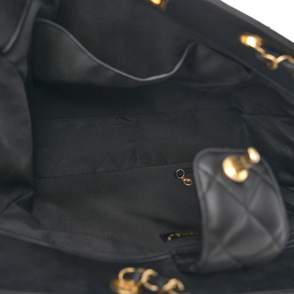 Lushentic Class Classic Shopping Tote Large Black Quilted Leather - Image 7