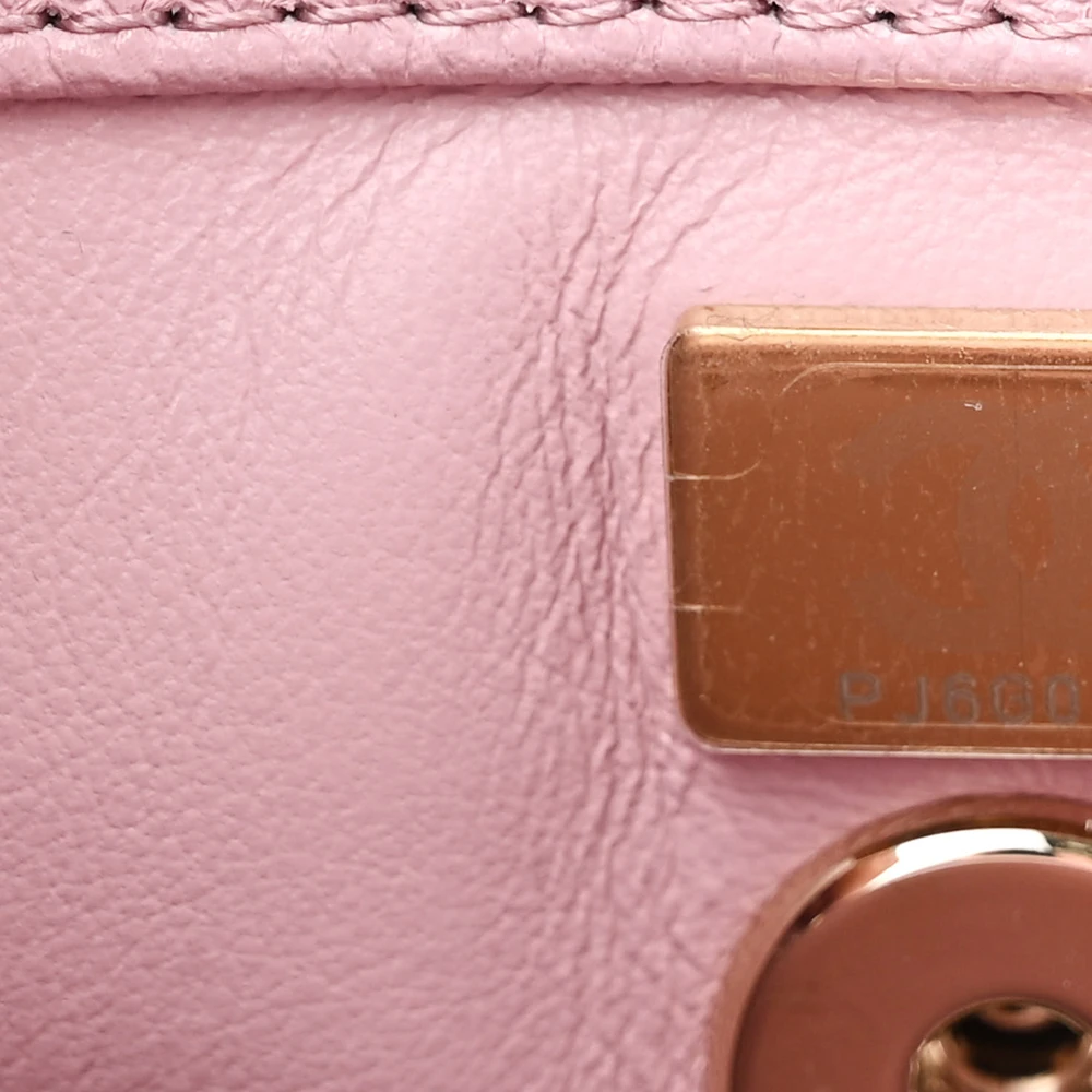 Lushentic Designer Coco Handle Flap Mini Light Pink Quilted Bag - Image 9