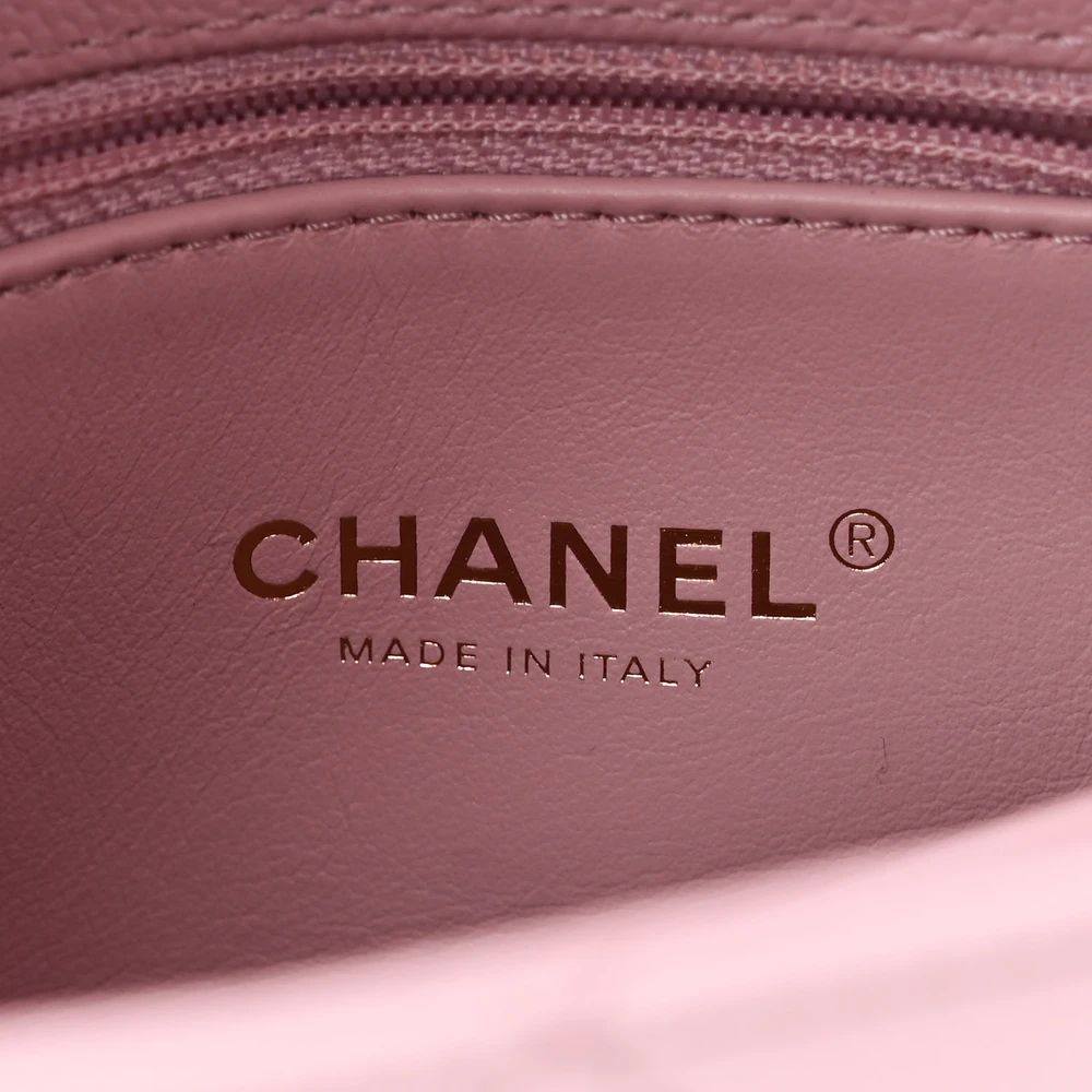 Lushentic Designer Coco Handle Flap Mini Light Pink Quilted Bag - Image 2