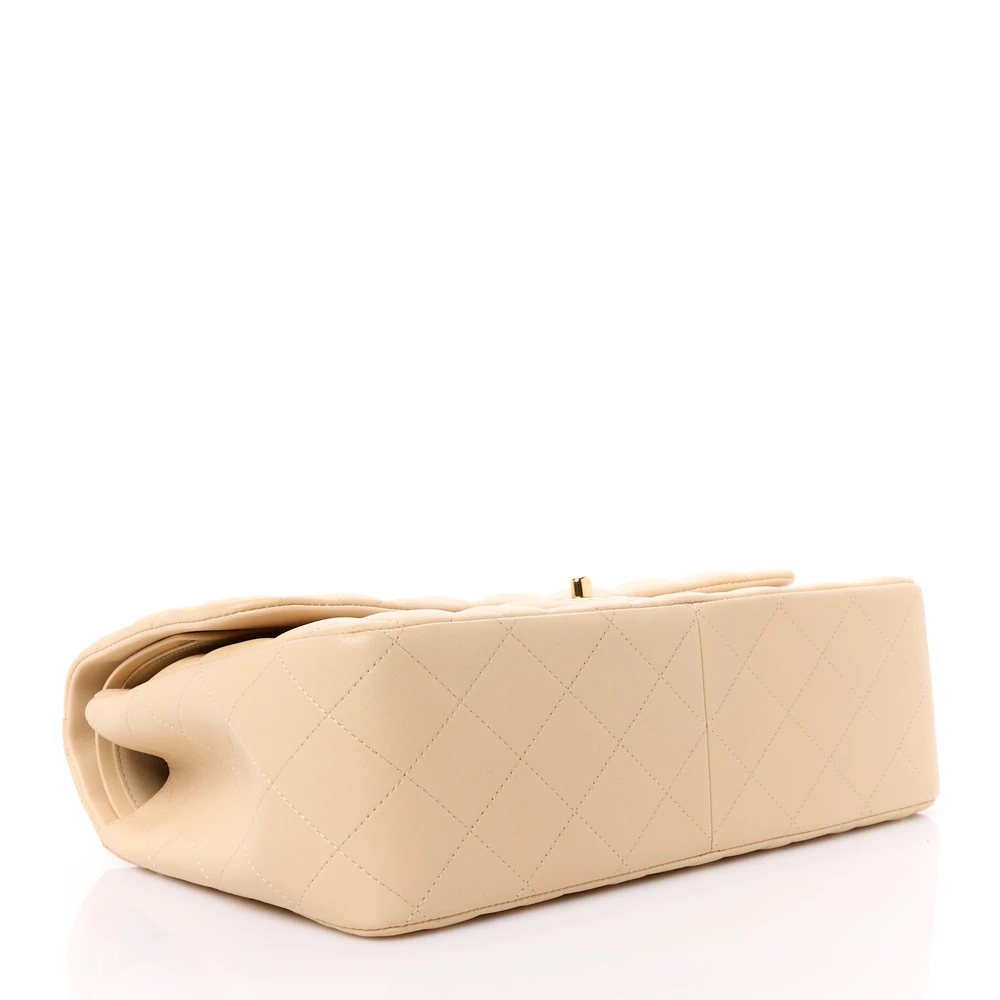 Lushentic Grade Replica Double Flap Jumbo Beige Quilted Lambskin - Image 6