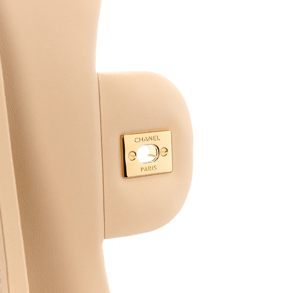 Lushentic Grade Replica Double Flap Jumbo Beige Quilted Lambskin - Image 8