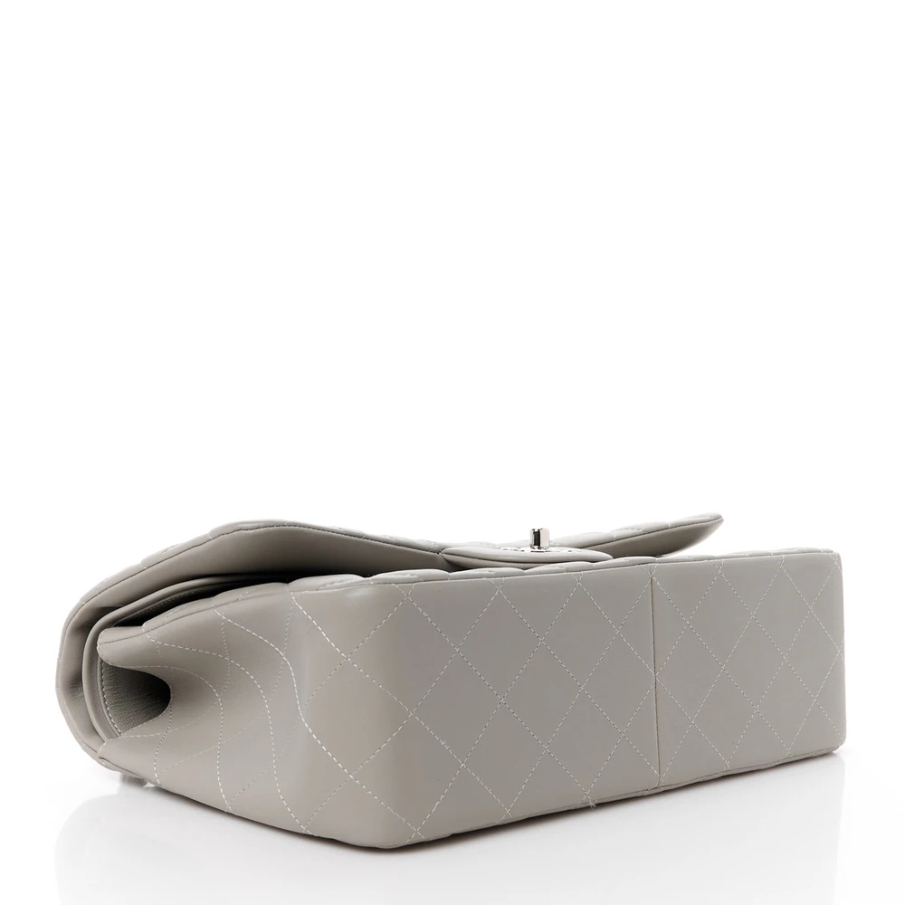 Lushentic Grade Replica Bags - Double Flap Jumbo Grey Lambskin - Image 3