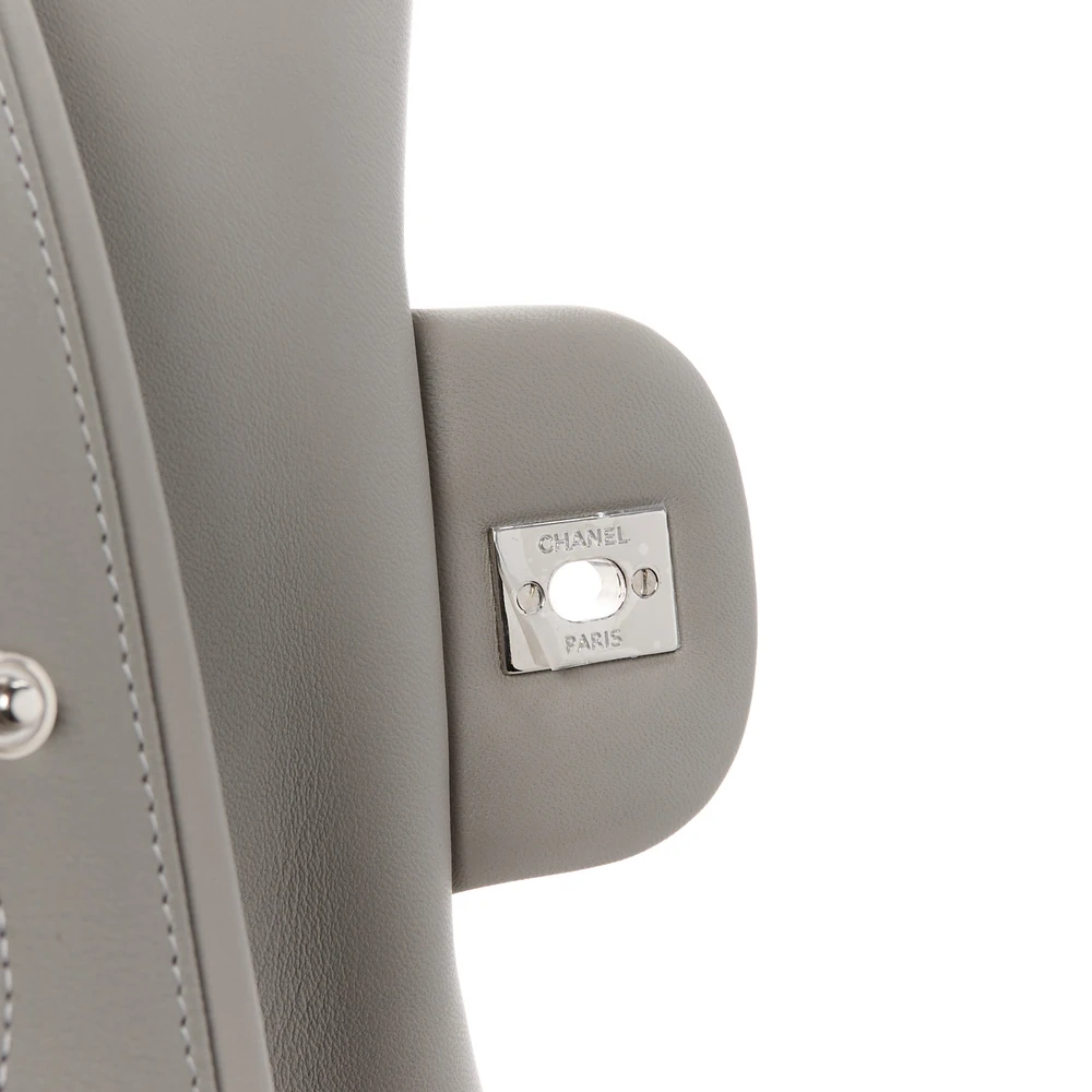 Lushentic Grade Replica Bags - Double Flap Jumbo Grey Lambskin - Image 6