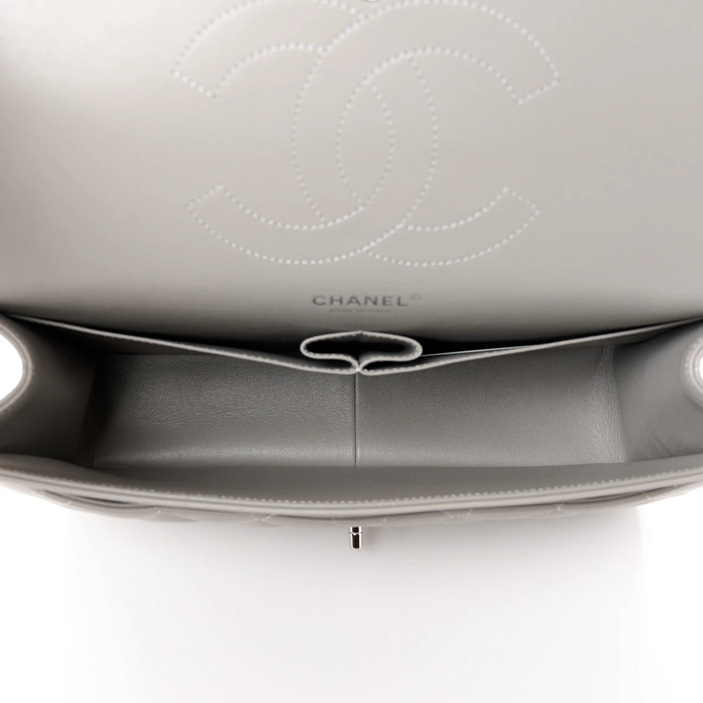 Lushentic Grade Replica Bags - Double Flap Jumbo Grey Lambskin - Image 7