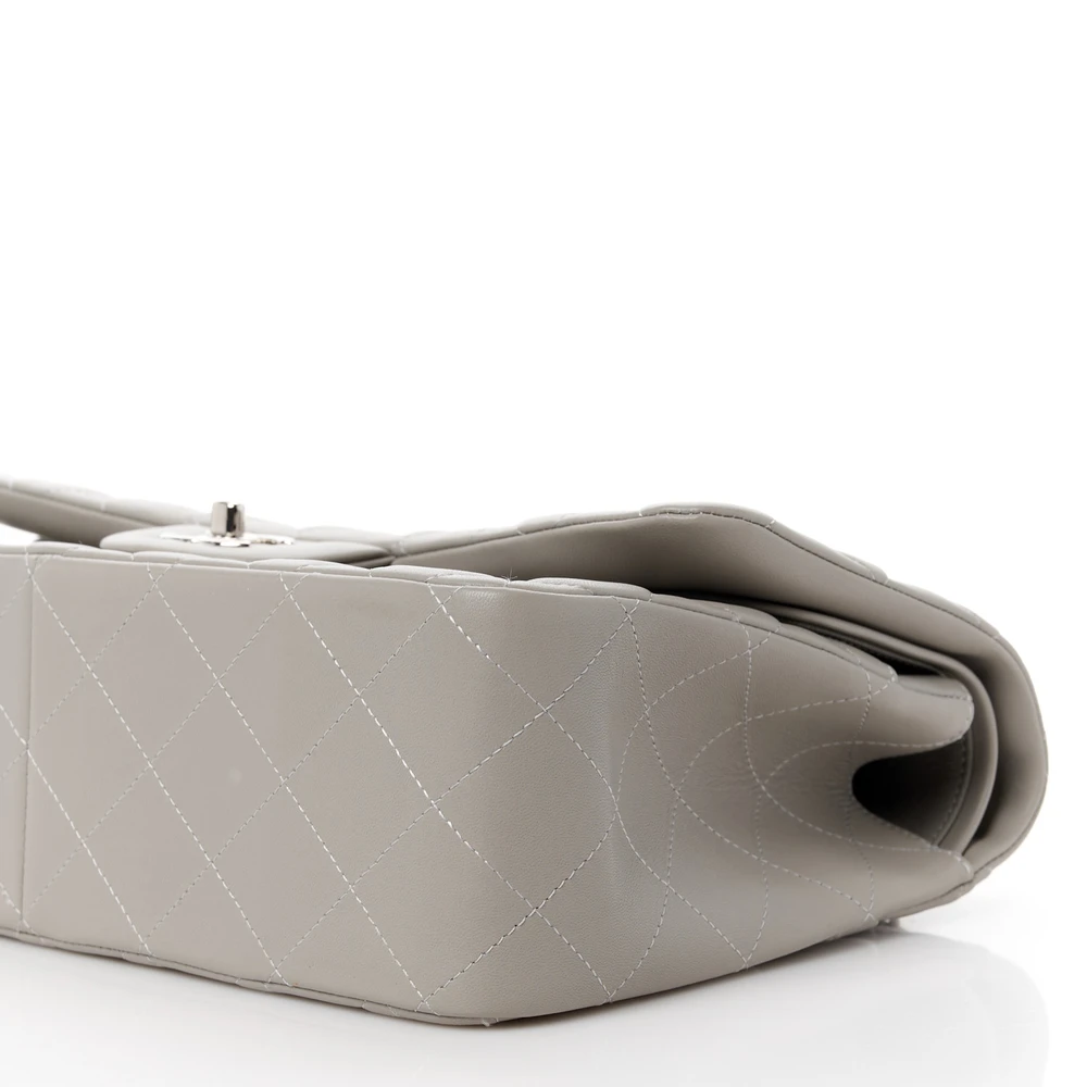 Lushentic Grade Replica Bags - Double Flap Jumbo Grey Lambskin - Image 5