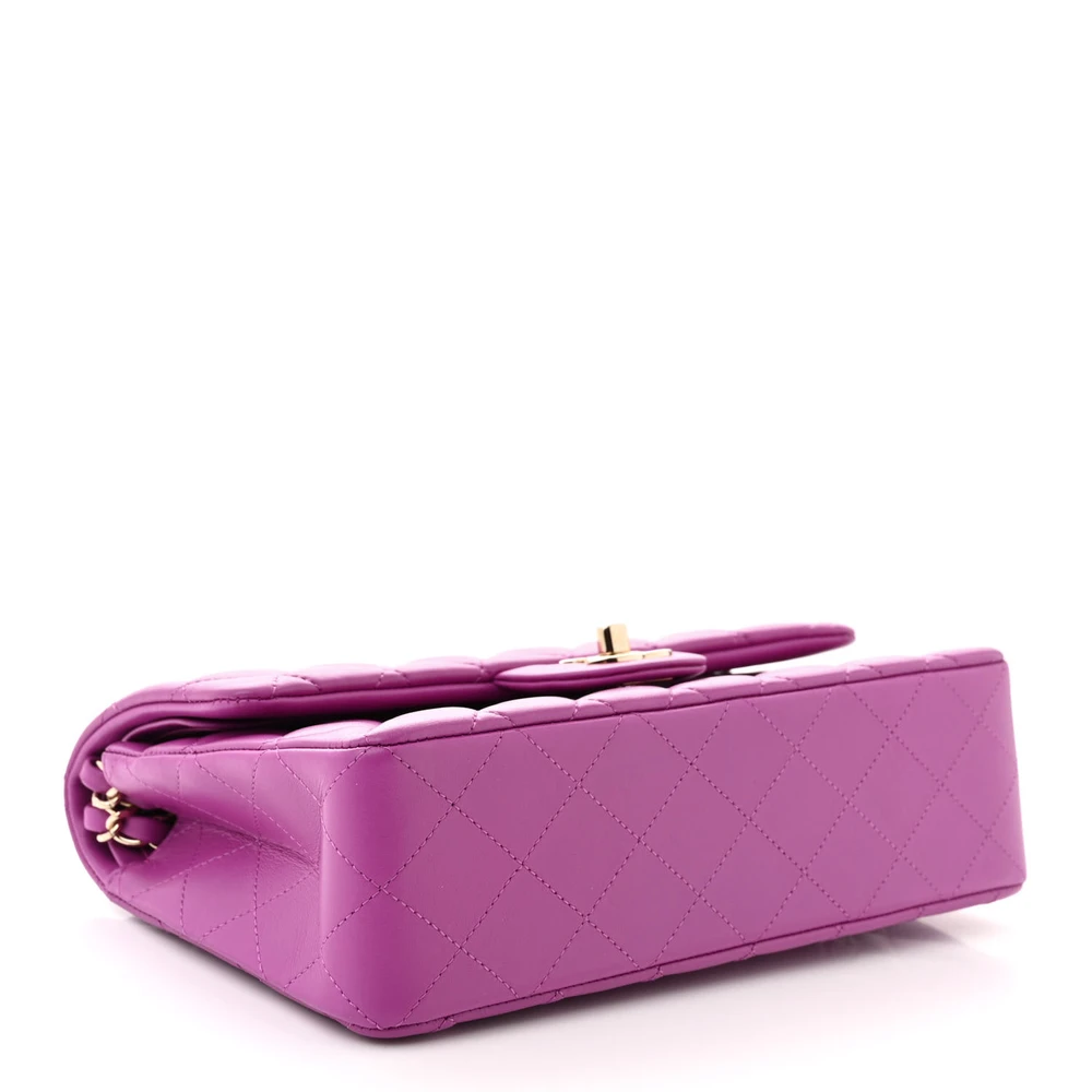 Lushentic Grade Replicas Double Flap Small Purple Quilted Lambskin Leather - Image 5