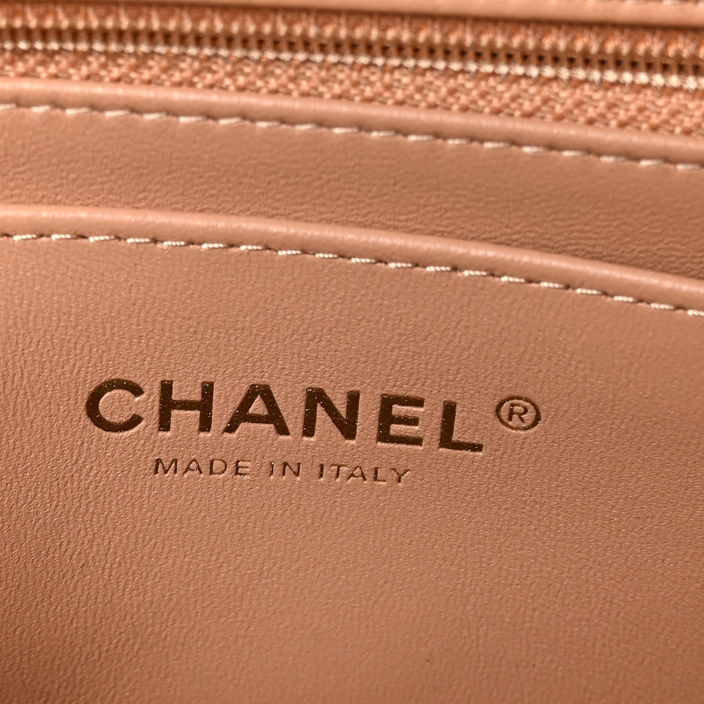 Lushentic Bags Flap Mini Rectangular Brown Quilted Lambskin Leather . - Image 2