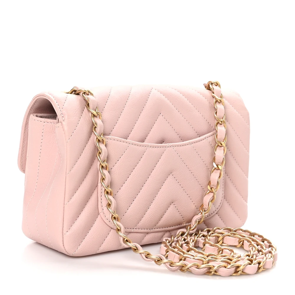 Lushentic Replica Flap Mini Rectangular in Light Pink Chevron - Image 3