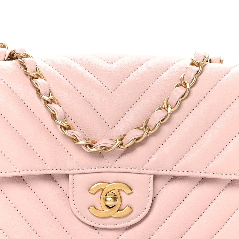 Lushentic Replica Flap Mini Rectangular in Light Pink Chevron - Image 8