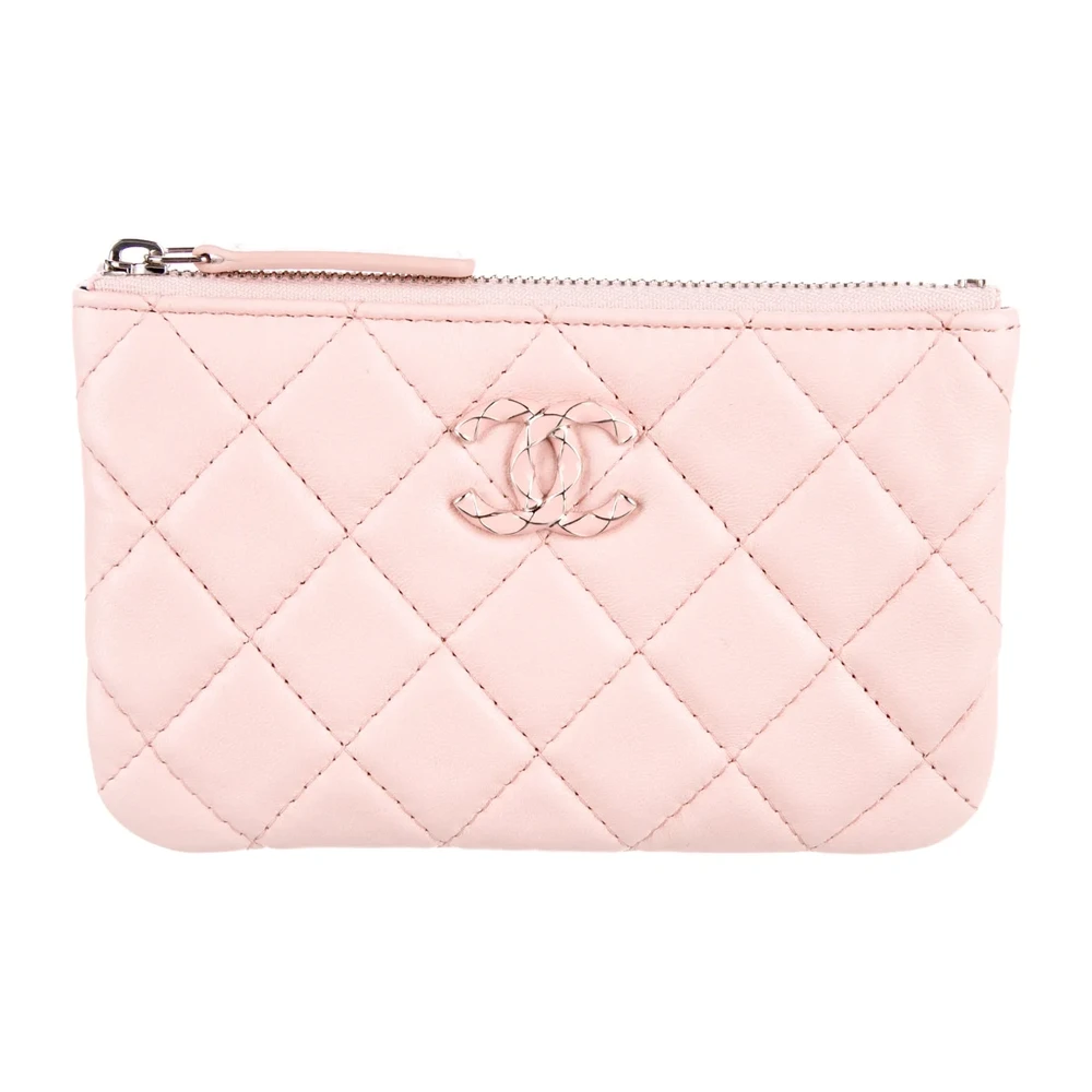 Lushentic Chanel Medium Interlocking CC Logo Pouch Pink Quilted Caviar Leather Silver Hardware - Designer Inspired Luxury Bag