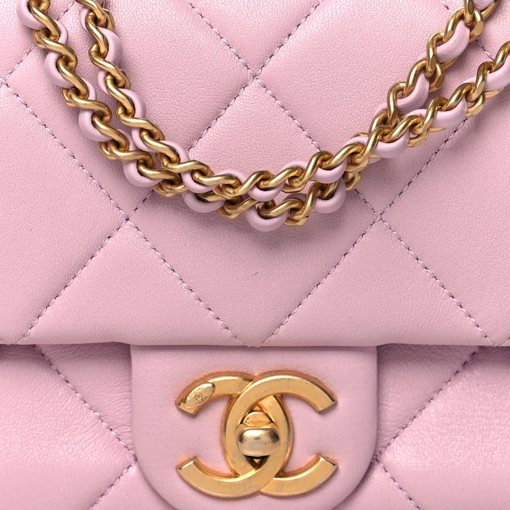 Buy Lushentic Grade Bags - Pearl Flap Small Lilac Quilted Lambskin - Image 7