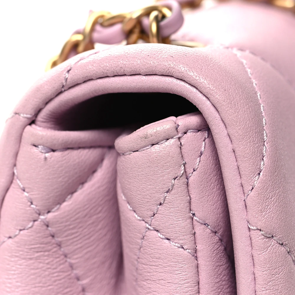 Buy Lushentic Grade Bags - Pearl Flap Small Lilac Quilted Lambskin - Image 8