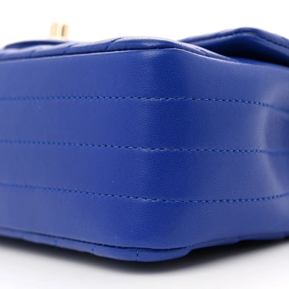 Lushentic Designer Bags - Rectangular Flap Mini in Blue Chevron Quilted - Image 5