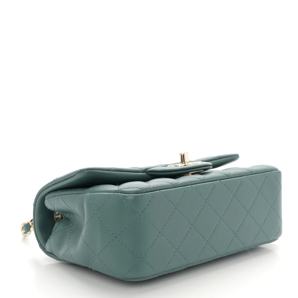 Lushentic Reviews Rectangular Flap Mini Green Quilted Lambskin Leather - Image 6