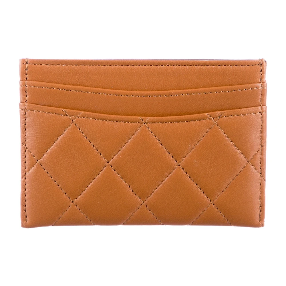 Lushentic Chanel Small Interlocking CC Logo Card Holder Brown Caviar Leather Gold Hardware - Image 2