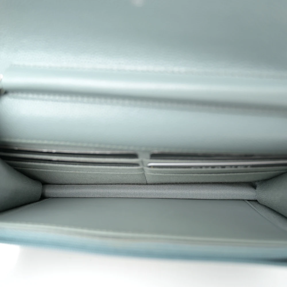 Lushentic Quality Handbags: Light Blue WOC in Quilted Caviar Leather - Image 7