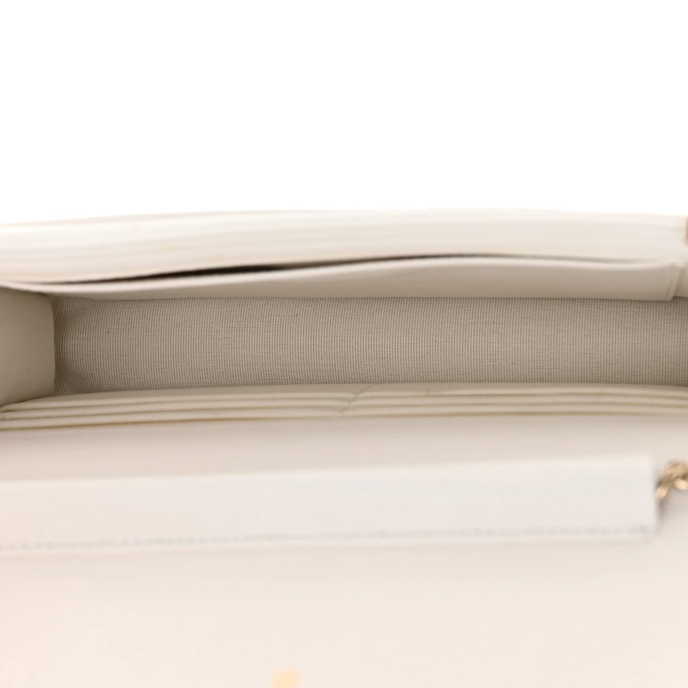 Lushentic Handbag Wallet on Chain - Small White Quilted Caviar Leather - Image 7