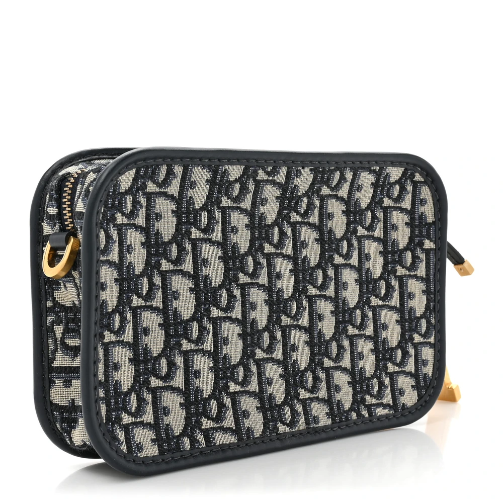 Lushentic Grade Replicas Diorquake Clutch Blue Oblique Canvas Gold Hardware - Designer Inspired Luxury Bag