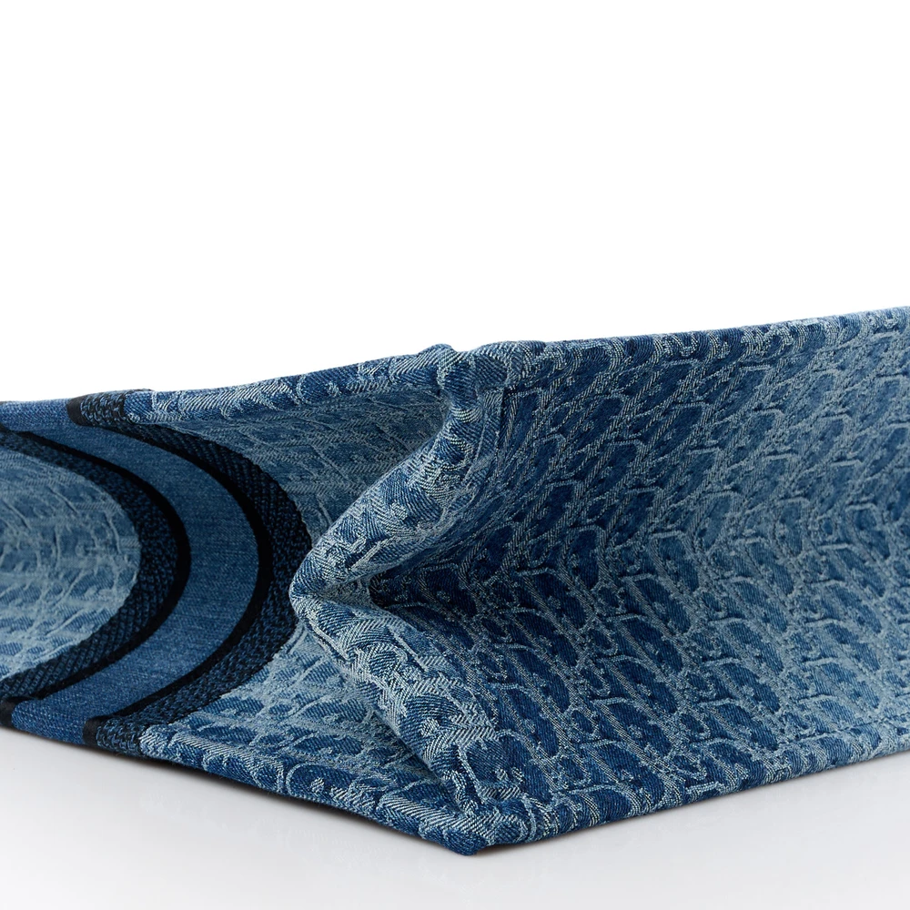 Lushentic Grade Bag: Large Book Tote in Blue Oblique Denim - Image 4