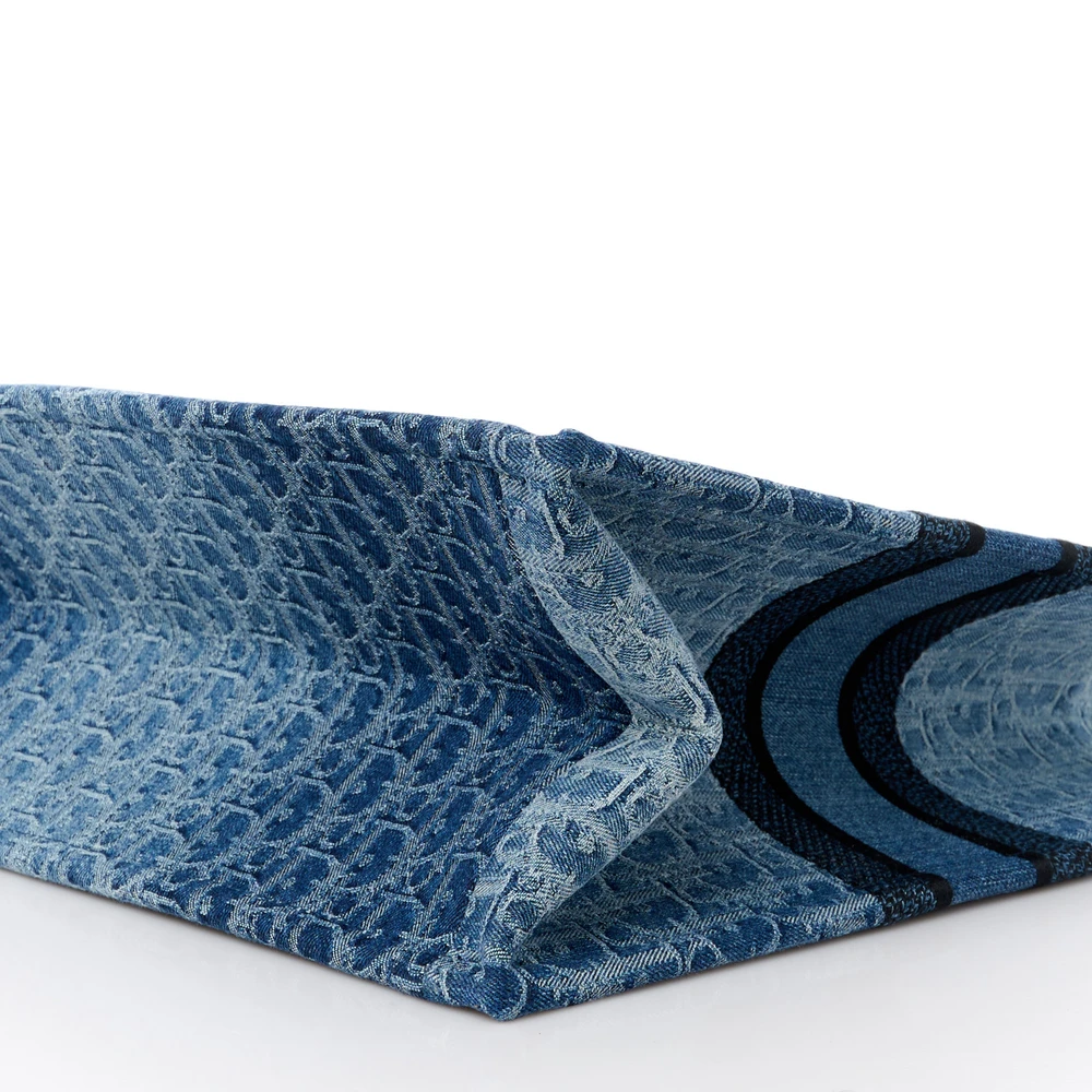 Lushentic Grade Bag: Large Book Tote in Blue Oblique Denim - Premium Alternative